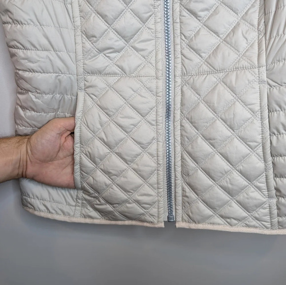 MARC New  York Cream Beige Quilted Zip Up Collared Vest Woman Medium - Picture 7 of 10